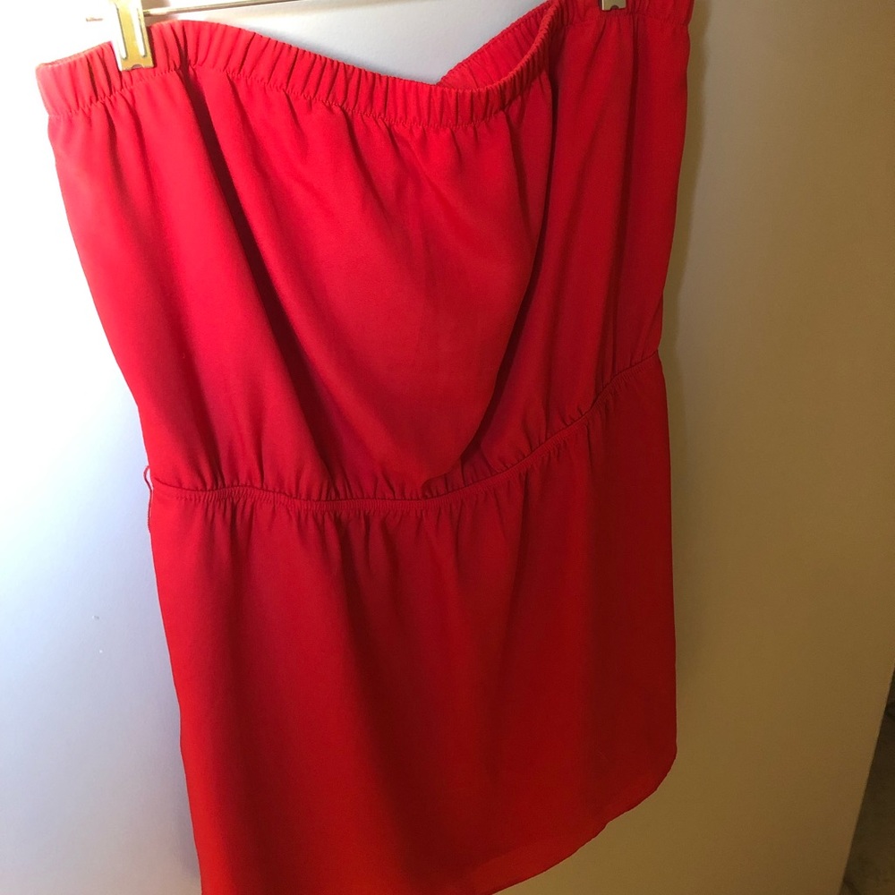 Express strapless dress- Red